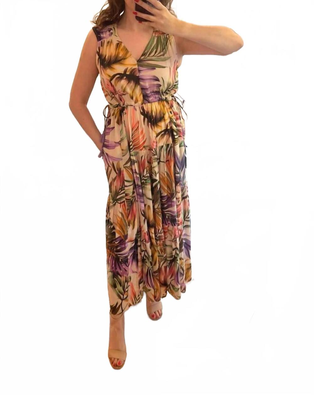 NEW TOLANI carol maxi dress in palmtree